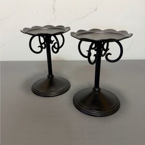 PartyLite Black Candle Holders